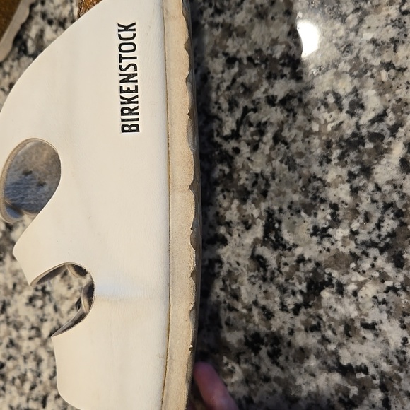 BIRKENSTOCK FLORIDA BIRKO-FLOR WHITE SANDALS. SIZE 38 = 7-8. - Picture 8 of 13